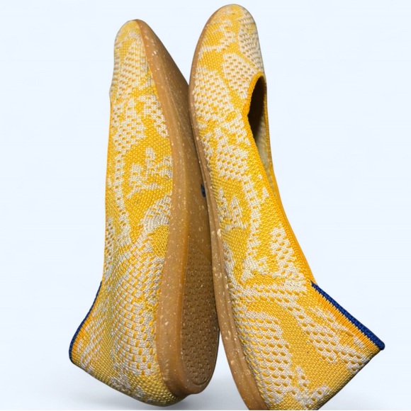 Rothy’s Daisy Yellow White Floral Printed Square Toe Flats Women’s, Size 8.5 - Picture 11 of 11